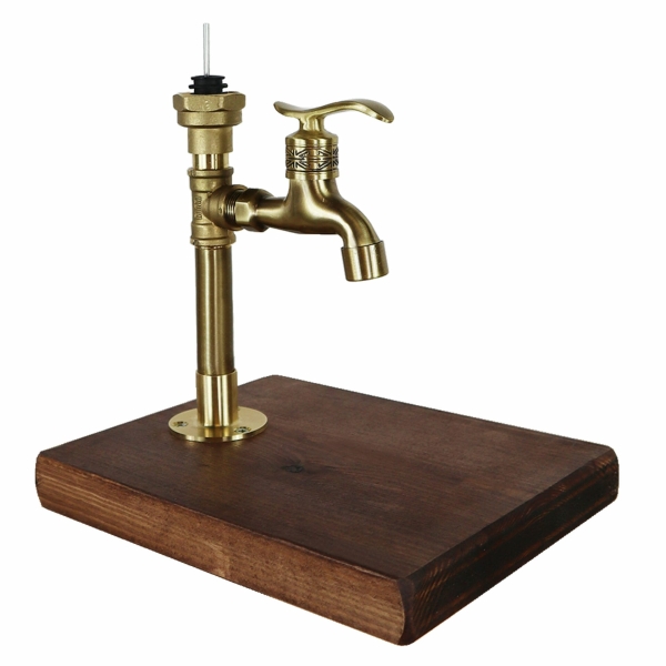 silver industrial steel and brass drinks dispenser