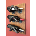 industrial steel pipe wall mounted wine drinks bottle holder