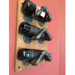 industrial steel pipe wall mounted wine drinks bottle holder