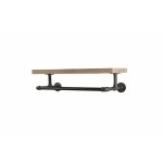 Solid Wooden Shelf with Pipe Bracket hanging rail