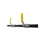 Industrial steel pipe coat rack with yellow valve hooks