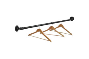 Black industrial steel pipe hanging rail