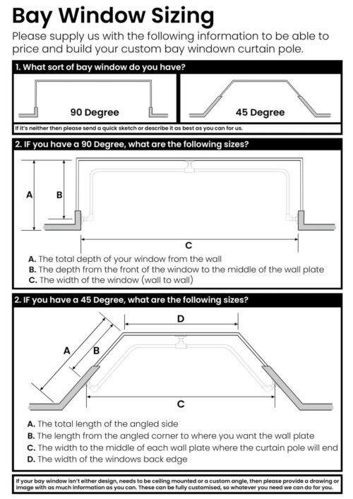 bay window technical drawing curtain pole fitment