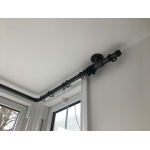 customised industrial steel pipe bay window curtain pole