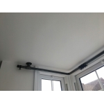 customised industrial steel pipe bay window curtain pole