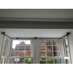 customised industrial steel pipe bay window curtain pole