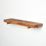 Raw steel brass tee nut industrial shelf brackets reclaimed wood shelf