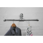 tee shape industrial pipe wall mounted clothes rail