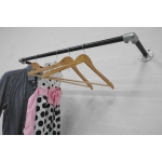 industrial steel pipe raw and silver wall mounted clothing rail