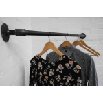 straight corner industrial steel pipe wall mounted clothes rail