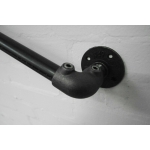 industrial black steel pipe wall mounted stair rail