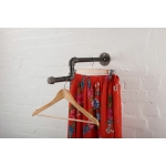 wall mounted industrial steel pipe clothes rail