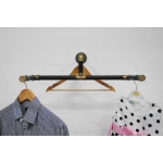 industrial steel pipe black and brass wall mounted scorpion clothes rail