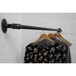 straight corner industrial steel pipe wall mounted clothes rail