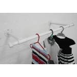 industrial steel pipe white clothing rail