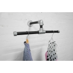 tee shape wall mounted industrial steel pipe clothes rail