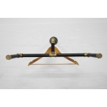 industrial steel pipe black and brass wall mounted scorpion clothes rail