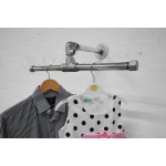 tee shape industrial pipe wall mounted clothes rail