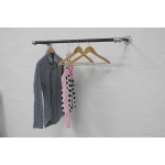 industrial steel pipe raw and silver wall mounted clothing rail