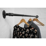 straight corner industrial steel pipe wall mounted clothes rail