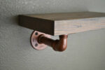 industrial copper pipe shelf brackets