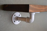 industrial steel pipe powder coated white shelf brackets