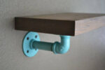 industrial steel pipe powder coated blue shelf brackets