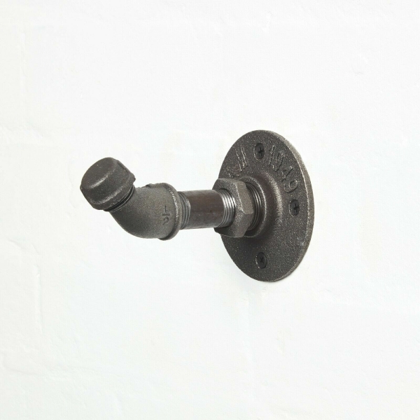 Vintage Iron Coat Hook industrial pipe raw steel