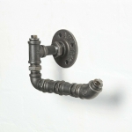 wall mounted industrial pipe raw steel vintage funky toilet roll holder