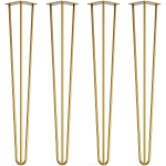 Brass hairpin legs table chair x4