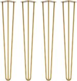 Brass hairpin legs table chair x4