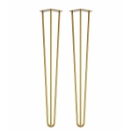 Brass hairpin legs table chair