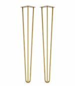 Brass hairpin legs table chair