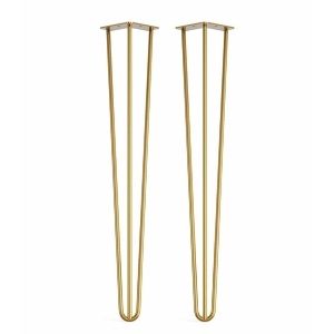 Brass hairpin legs table chair