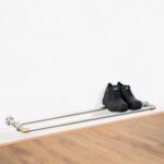 Wall-Mounted-Shoe-Rack-Industrial-Silver-And-Brass-Pipe-Style-3