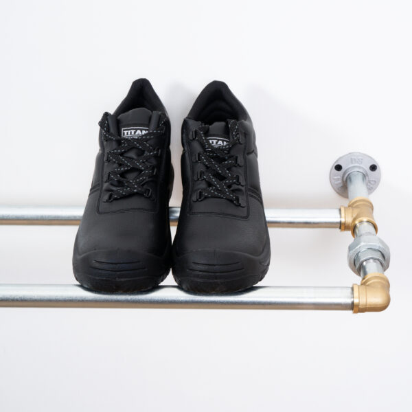 Wall-Mounted-Shoe-Rack-Industrial-Silver-And-Brass-Pipe-Style-6