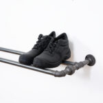 Wall-Mounted-Shoe-Rack-Raw-Steel-Pipe-Style-6