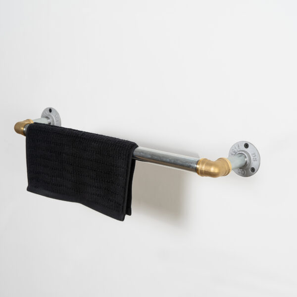 Elbow-Towel-Rail-Industrial-Silver-and-Brass-11