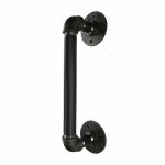 Door and drawer handle industrial pipe black