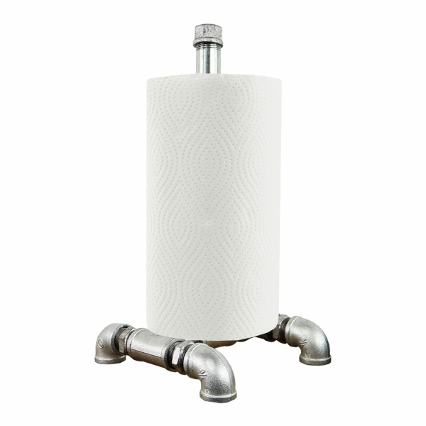 kitchen roll holder industrial silver