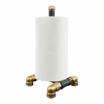 kitchen roll holder raw steel & brass