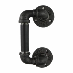 Door and drawer handle industrial pipe black offset