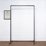 Free-Standing-Walk-In Clothing-Rail-Industrial-Raw-Steel-Pipe-Style