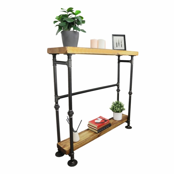 double shelf console table