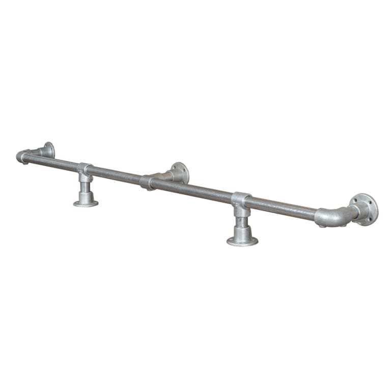 Bar/Kitchen-Foot-Rail- Industrial-Silver-Key-Clamp-Pipe-Style-2