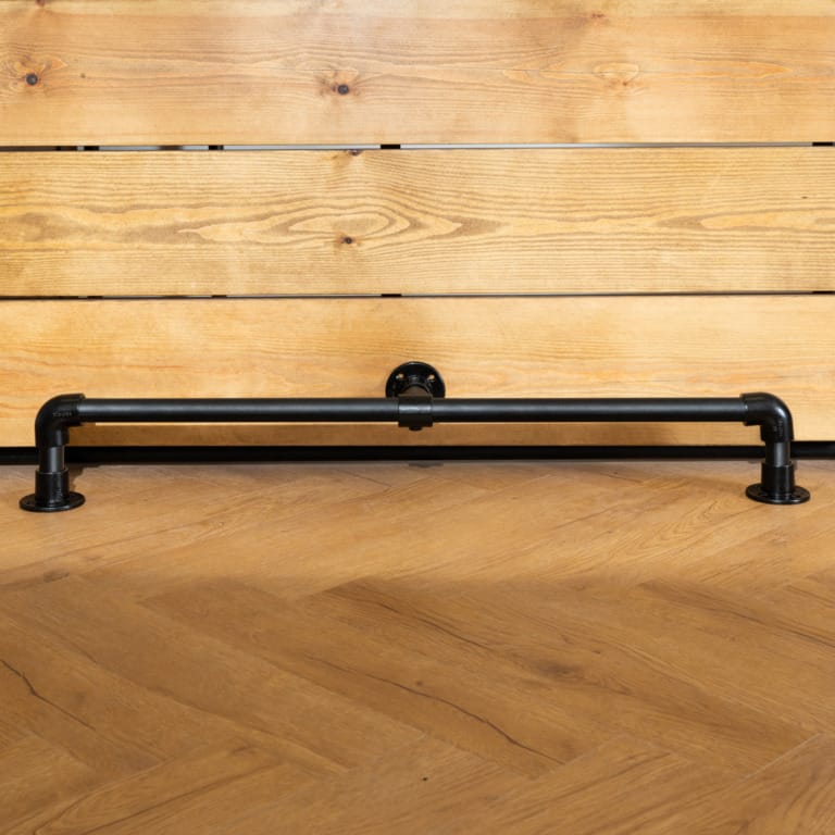 Powder-Coated-Bar/Kitchen-Foot-Rail|-Industrial-Key-Clamp-Pipe-Style-4