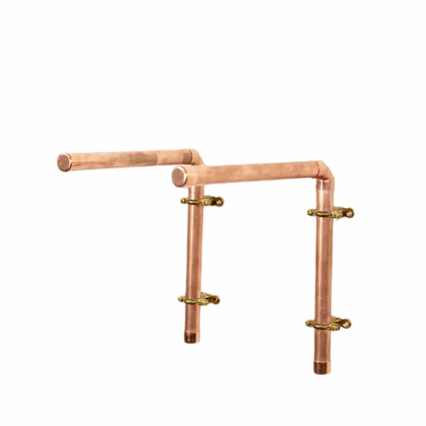 Copper L Shape shelf brackets pair angle left pipedreamfurniture