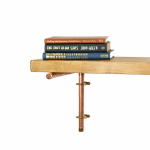 Shelf Bracket Copper L shape holding shelf and books