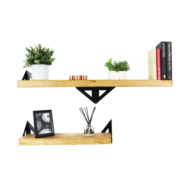 Corner Triangle Shelf Brackets Industrial Powder Coated Style (Pair)