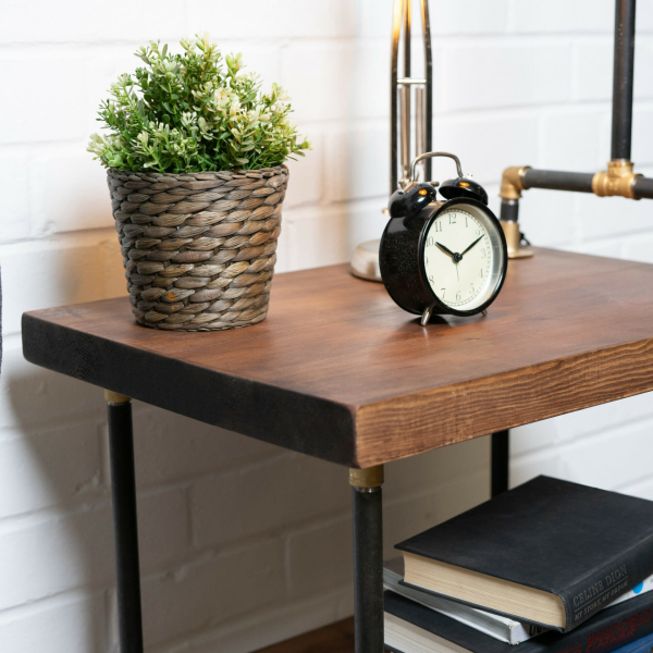 Raw-Steel-And-Brass-Clothes-Rail-with-Reclaimed-Timber-Shelving-7